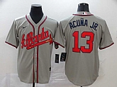 Braves 13 Ronald Acuna Jr. Gray 2020 Nike Cool Base Jersey,baseball caps,new era cap wholesale,wholesale hats
